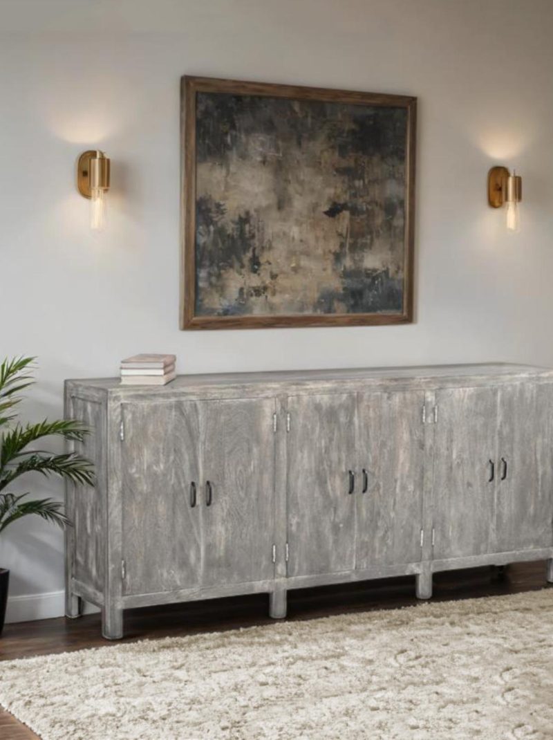 Kraft Creations Solid Wood Rustic Finish Cabinet | Living Room Furniture | Bedroom Storage | Modern Furniture