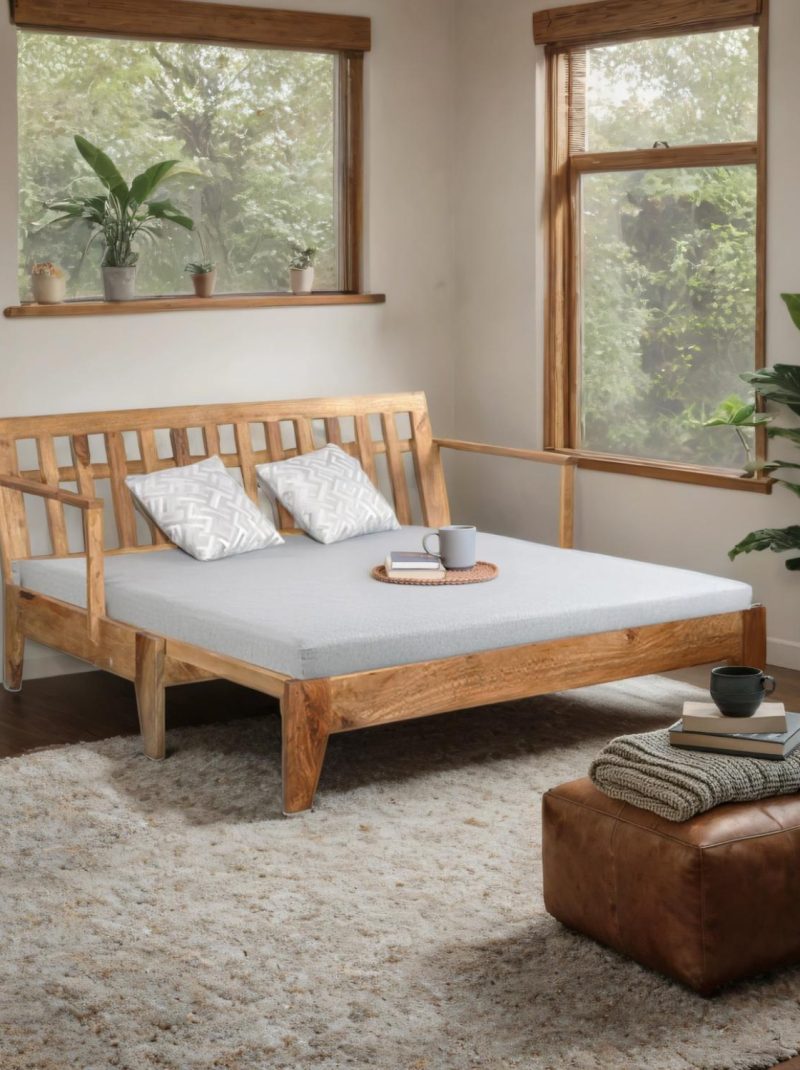 Kraft Creations Solid wood Sofa Cum Bed | Living Room Furniture | Modern Furniture | Bedroom Furniture