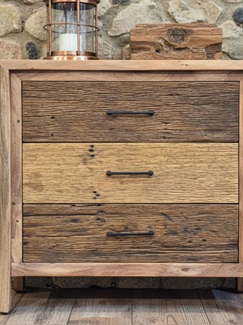 Rustic Reclaimed Solid Wood Cabinet | Handcrafted Farmhouse Storage Cabinet | Vintage Wooden Chest of Drawers from Jodhpur India