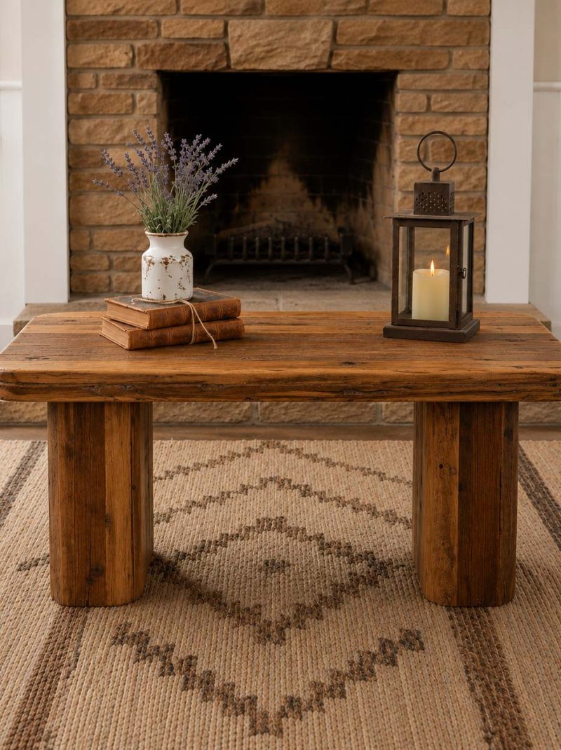 Rustic Reclaimed Wood Coffee Table | Handmade Farmhouse Center Table | Solid Wood Living Room Table